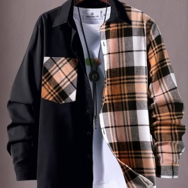 Fashionable And Casual Men's Plaid Cardigan Button Long Sleeve Lapel Jacket, Comfortable And Versatile, Suitable For Dates, Suitable For Autumn And Winter