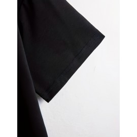 Smile Print, Men's Graphic Design Crew Neck T-shirt, Casual Comfy Tees Tshirts For Summer, Men's Clothing Tops For Daily Vacation Resorts