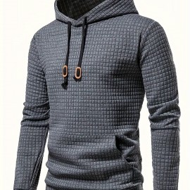 Waffle  Hoodie, Cool Hoodies For Men, Men's Casual Graphic Design Pullover Hooded Sweatshirt With Kangaroo Pocket Streetwear For Winter Fall, As Gifts