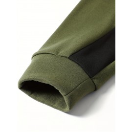 Color Block Hoodie, Cool Hoodies For Men, Men's Casual Graphic Design Pullover Hooded Sweatshirt With Kangaroo Pocket Streetwear For Winter Fall, As Gifts