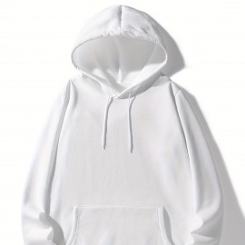 Hoodies For Men, Solid Color Hoodie, Men's Casual Pullover Hooded Sweatshirt With Kangaroo Pocket For Spring Fall, As Gifts
